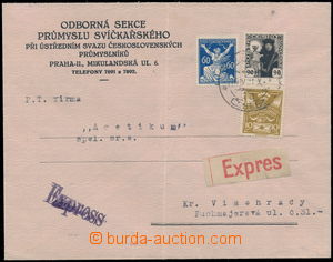 190224 - 1921 firemní Ex-dopis vyfr. zn. Husita 90h, Pof.163 + výpl