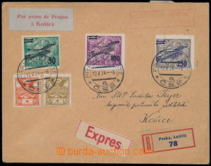 190245 - 1924 first flight PRAGUE - KOŠICE, Reg, express and airmail