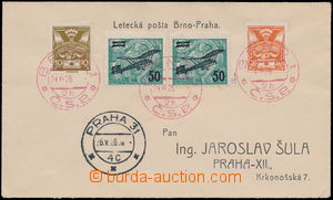 190280 - 1926 1. let BRNO - PRAHA, Let-dopis zaslaný do Prahy, vyfr.