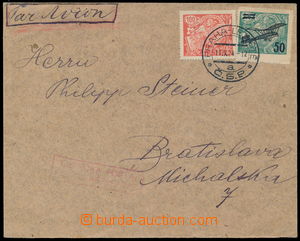 190304 - 1924 PRAHA - BRATISLAVA, Let-dopis na Slovensko, vyfr. zn. P