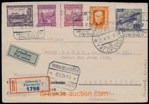 190327 - 1929 first flight UZHHOROD - PRAGUE, Reg and airmail PC to U