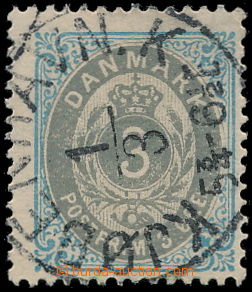 190412 - 1875 Mi.22II YAa, Číslice 3ö matně ultramarínová/ šed