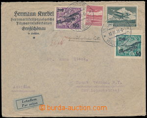 190427 - 1931 PRAHA - NEW YORK, firemní Let-dopis do USA vyfr. smí
