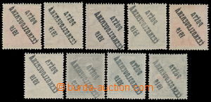 190483 -  comp. of 9 various values Hungarian stamps Reaper (2f, 3f, 