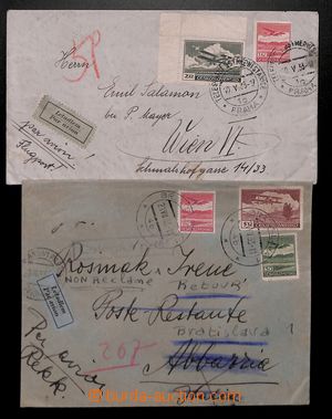 190510 - 1933 comp. 2 pcs of airmail letters, 1x sent from Bratislava