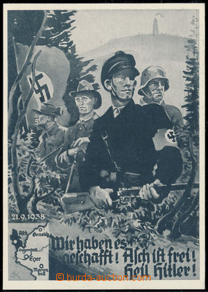 190521 - 1938 čb pohlednice s propagačním textem Wir haben es gesc