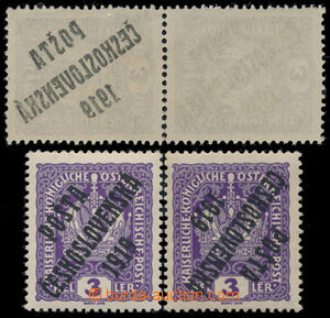190526 -  Pof.33x, Koruna 3h fialová, tlustý papír, zk. Gi + Pof.3