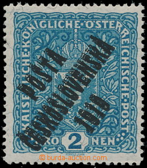 190529 -  Pof.48b double overprint, Coat of arms 2 Koruna wide granit