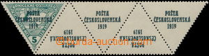 190574 -  Pof.56(4K), Trojúhelník 5h zelená se 4 přetištěnými 
