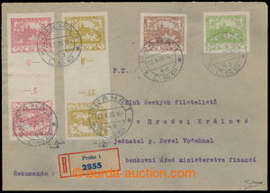 190579 - 1920 Reg letter franked on front side with two 2-stamps oppo