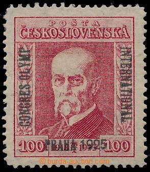 190587 - 1925 REFUSED OVERPRINT ESSAY   T. G. Masaryk 100h red, Pof.1