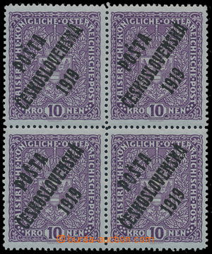 190588 -  Pof.51I, Znak 10K světle fialová ve 4-BLOKU, úzký form