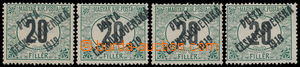 190596 -  UNISSUED  Black numerals 20f green / black, set of 4 stamps