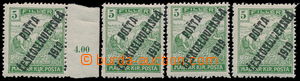 190619 -  Pof.103Ob, 5f green, complete set according to types I. - I