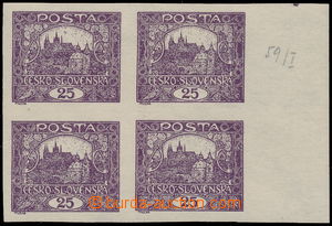 190645 -  Pof.11STs, 25h violet, marginal block-of-4 with joined spir