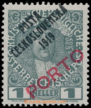 190647 -  Pof.83a, overprint PORTO 1h grey / red, wide O, overprint t