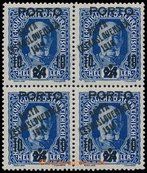 190650 -  Pof.85, overprint PORTO 10/24h blue / black, BLOCK OF 4 (!)