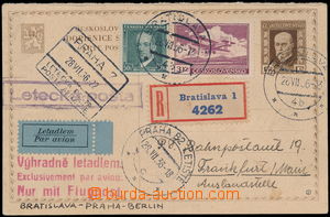 190676 - 1936 PRAGUE - FRANKFURT, Reg and airmail sent I. part of int