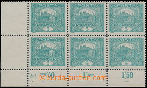 190681 -  Pof.4E STs, 5h modrozelená, levý dolní rohový 6-blok s 