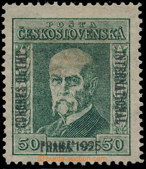 190686 - 1925 REFUSED ESSAY OF OVERPRINT  T. G. Masaryk 50h green, Po