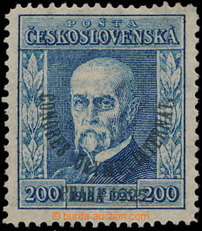 190688 - 1925 REFUSED ESSAY OF OVERPRINT  T. G. Masaryk 200h blue, Po