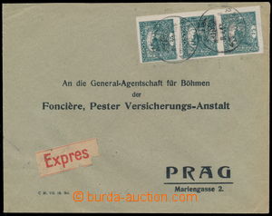 190689 - 1920 commercial express letter to Prague franked with vertic