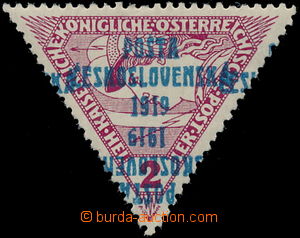190714 -  Pof.55Pd, Trojúhelník 2h červená, přetisk DVOJITÝ, z 