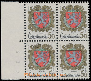 190732 - 400 Pof.2634VV, Turnov 50h, L marginal block-of-4 with sheet