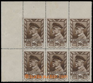 190821 - 1945 Pof.383 VV, Moskevské vydání 20h hnědá, horní roh