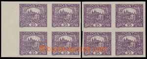 190841 -  Pof.11 joined bar types, 25h violet, marginal block-of-4 wi