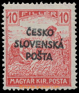 190863 - 1918 Žilina issue (Šrobár's overprint), Reaper 10f rose, 