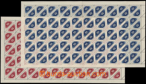 190914 -  Pof.DR1C, 50h modrá + DR2C, 50h červená, 2 celé 100ks P