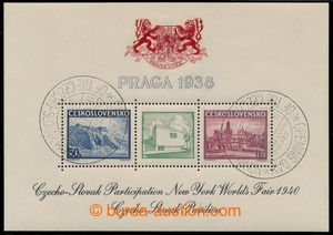 190923 - 1940 AS9b, miniature sheet Praga 1938, exhibition NY 1940, g