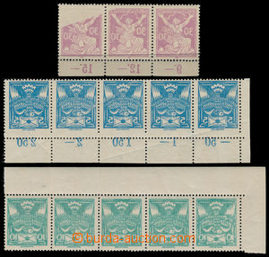 190947 -  Pof.143A and 145A, 5h blue and 10h green, comb perforation 