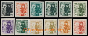 190958 -  PLATE PROOF  Pof.162 and 163, comp. 12 pcs of plate proofs 