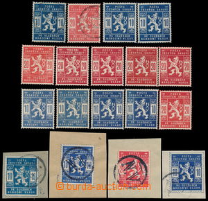 190977 - 1918 Pof.SK1+SK2, comp. 13 pcs of stamps, unused, used also 