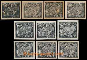 190979 -  PLATE PROOF comp. 10 pcs of plate proofs of the value, 100h