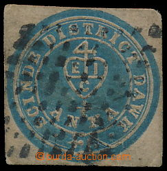 191009 - 1852 SG.S2, Scinde Dawk 1/2 Anna modrá; přes obvyklé zesl