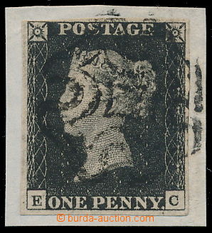 191014 - 1840 SG.1, Penny Black, intense black, plate 2, letters E-C,