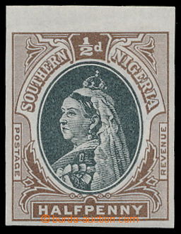 191028 - 1901 TRIAL PRINT for SG.1, Victoria 1/2P black / brown (colo