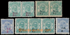191043 - 1893 SG.15, 16, 19, 20, červené a černé přetisky ½