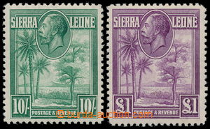 191056 - 1932 SG.166, 167, Jiří V. 10Sh a £1, dvě koncové ho