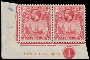 191064 - 1924 SG.12c, corner pair with plate number, George V. Coat o