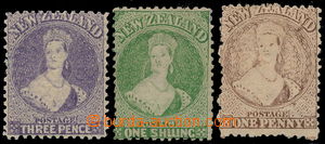 191072 - 1864-1871 SG.117, 125, 132, 3x Victoria Chalon Head 3P viole