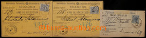 191092 - 1883-1890 2x frankovaný zpáteční recepis pro mezinárodn