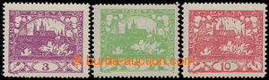 191147 -  Pof.2A, 3F and 5F, values 3h violet, 5h light green and 10h