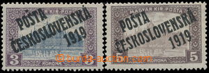 191152 -  Pof.116, Parliament 3 Koruna, type III + Pof.117, Parliamen