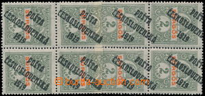 191196 -  Pof.124, 2f special-delivery, two blocks of four stuck toge