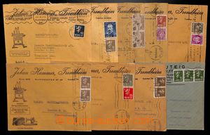 191217 - 1932-1949 comp. of 9 letters with postage stamps Lion , Land