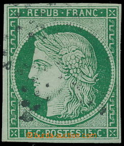 191247 - 1849 Mi.2a, Ceres 15C green; on upper margin some usual mino